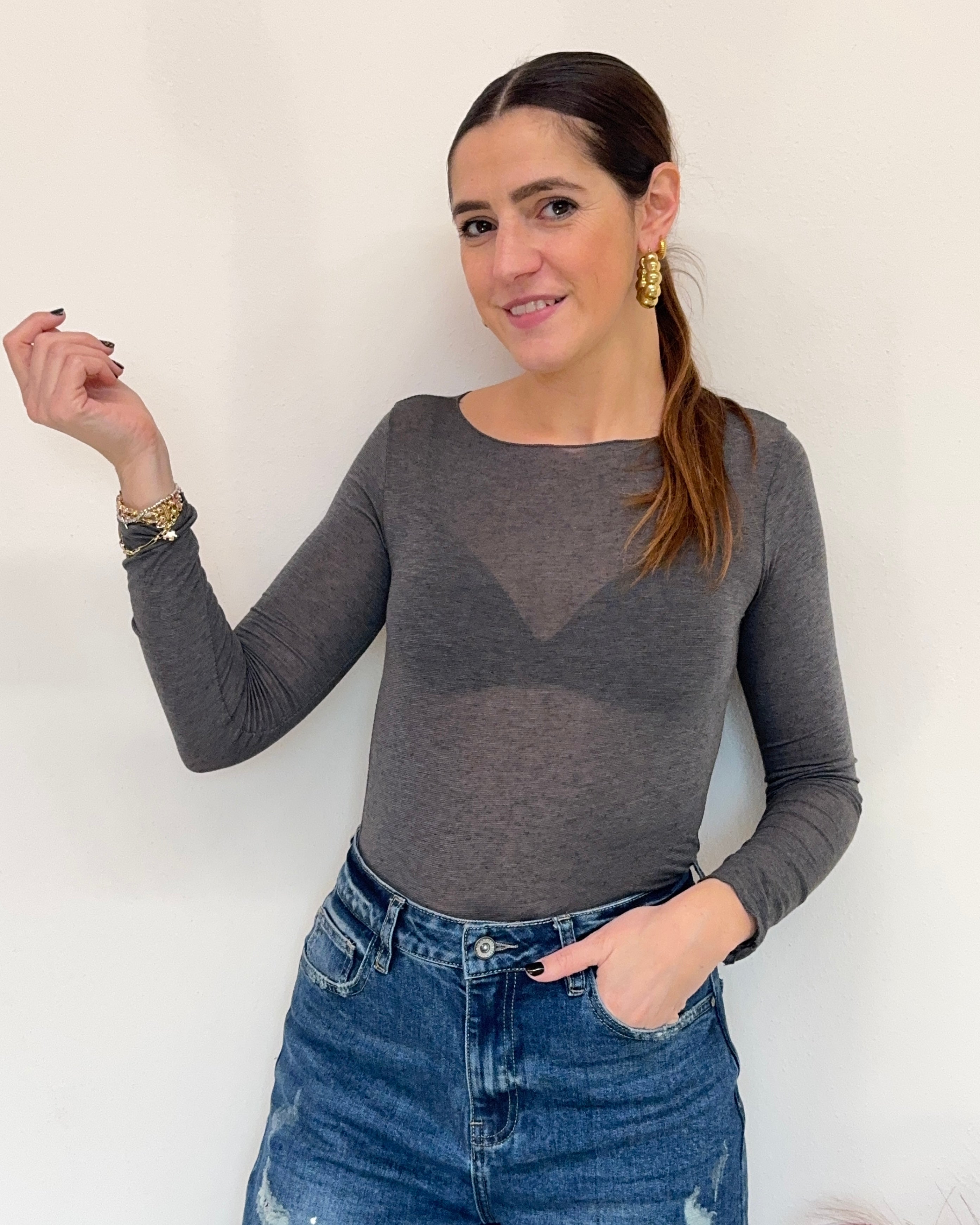 Maglia cashmirina girocollo