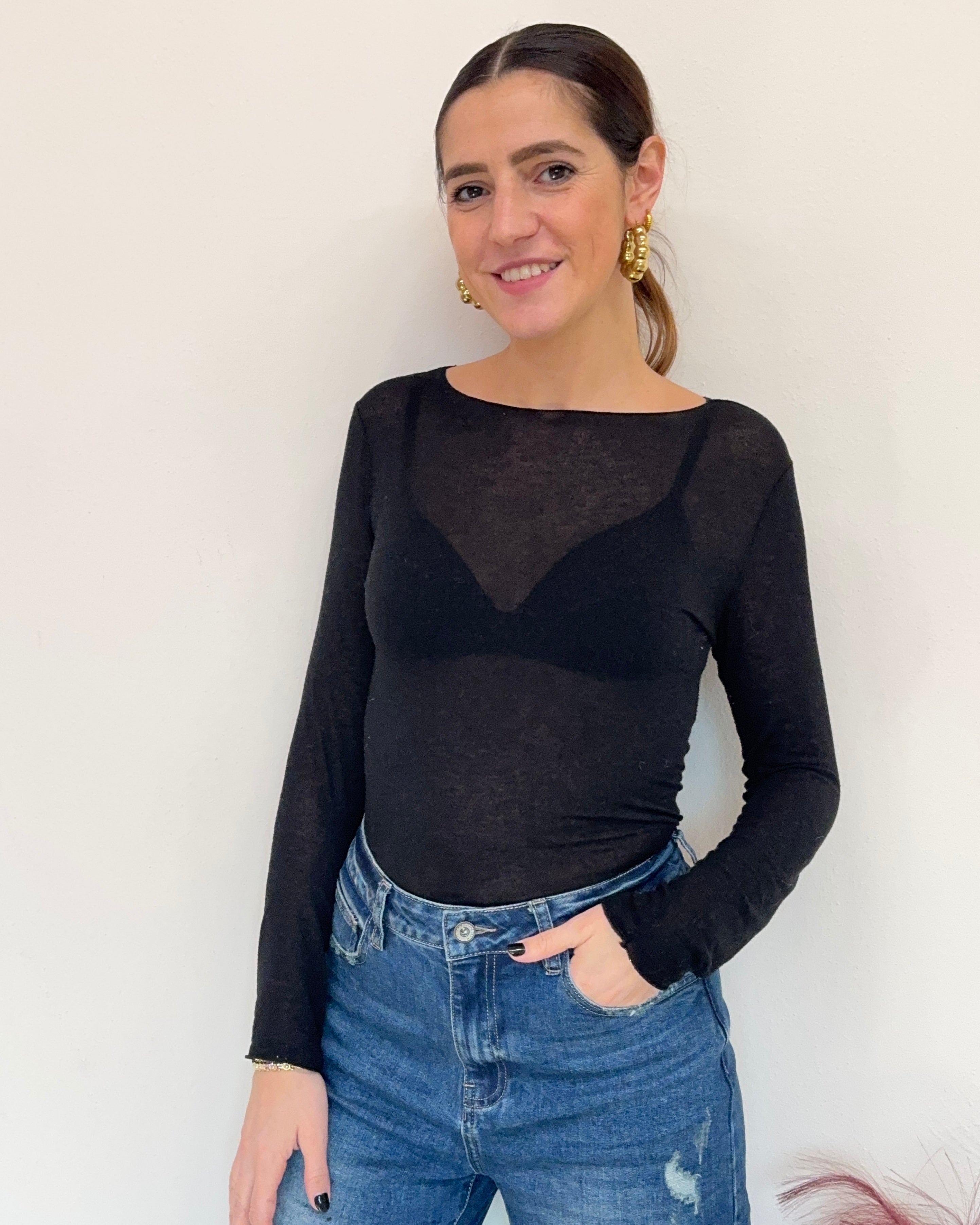 Maglia cashmirina girocollo