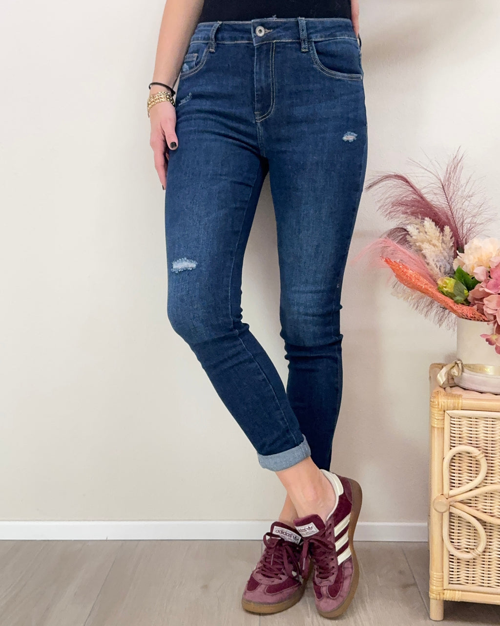 Jeans Skinny strappi