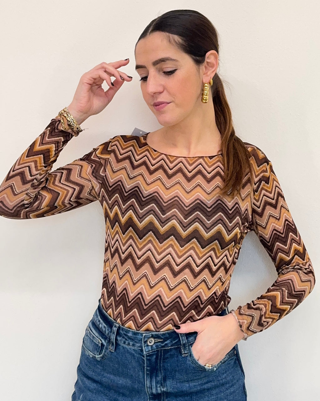 Maglia cashmirina girocollo