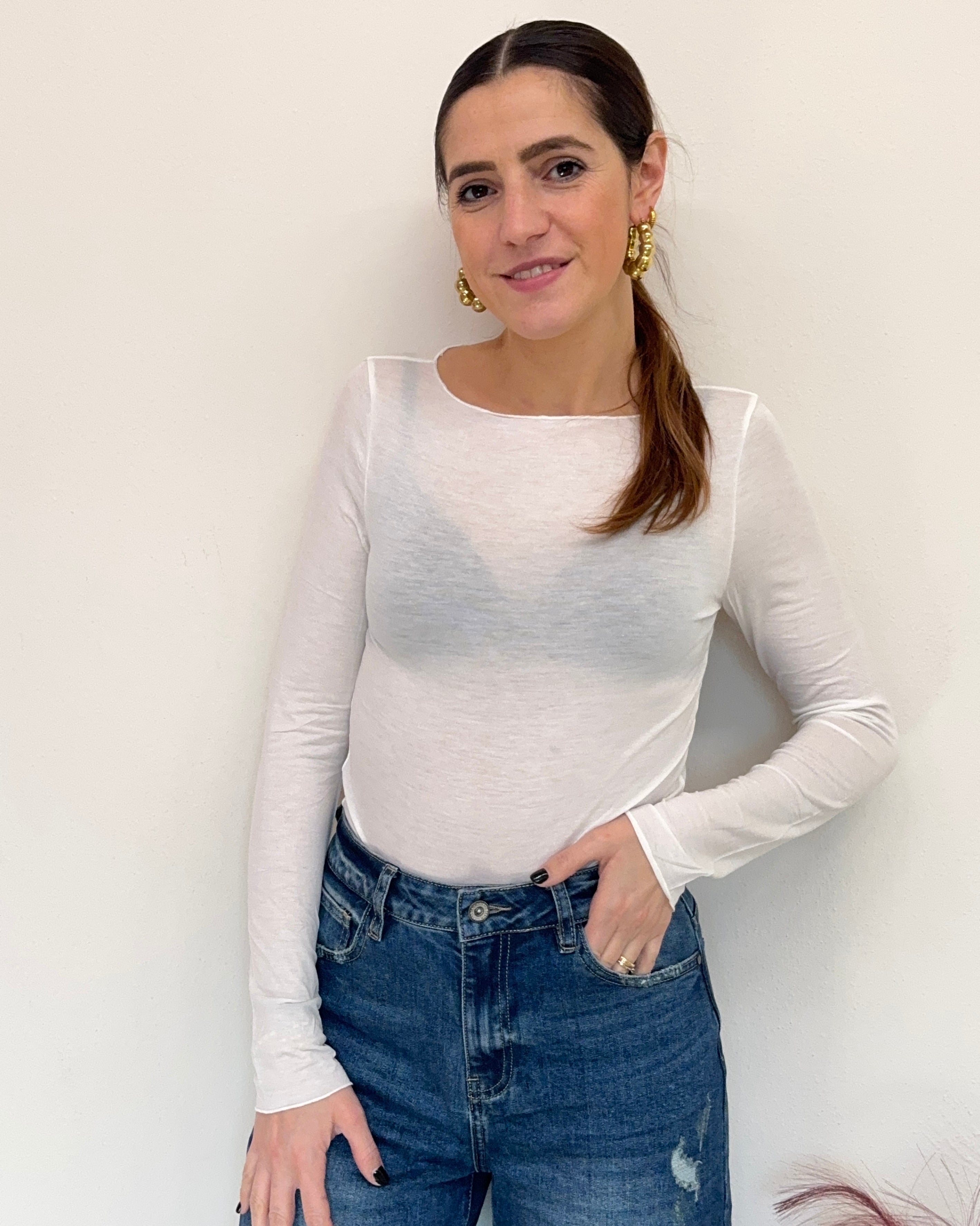 Maglia cashmirina girocollo