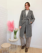 Cappotto Pied De Poule Lungo